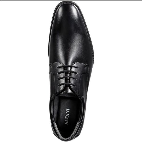 New ALFANI Men's Andrew Plain Toe Derbys Created for Macy's black leather size 8 - Picture 2 of 6